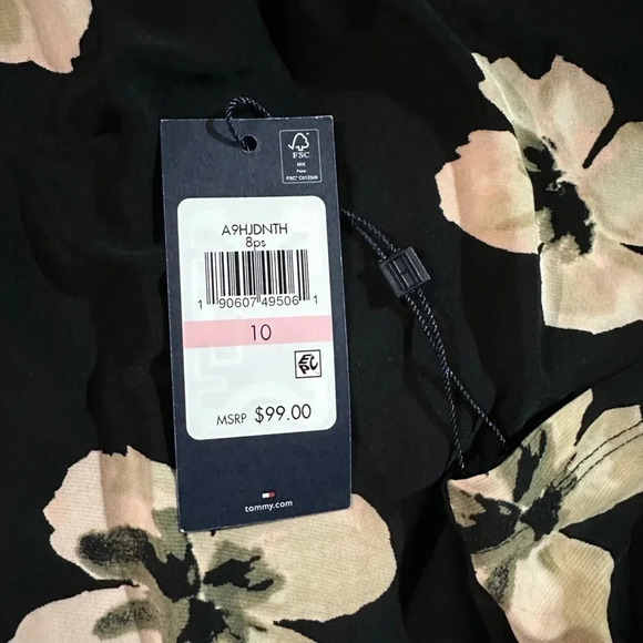 Tommy Hilfiger Black Skycap Sunshine Floral Above The Knee Shift Dress Size 10 - Picture 6 of 9